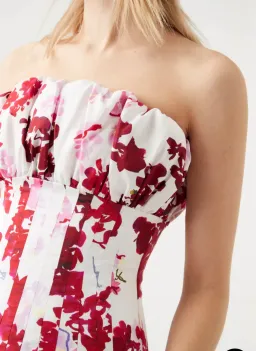 Aje Mathilde Bubble Hem Dress Print Size 14 for rent on The Volte - image 1