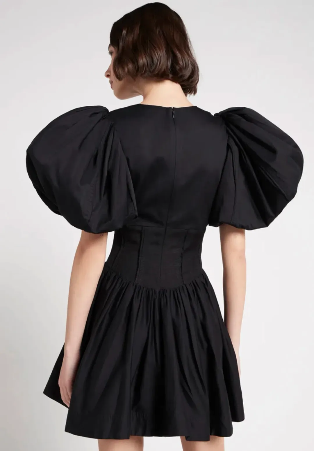 Aje Gianna Puff Sleeve Mini Dress Black Size 12  for rent on The Volte - main image