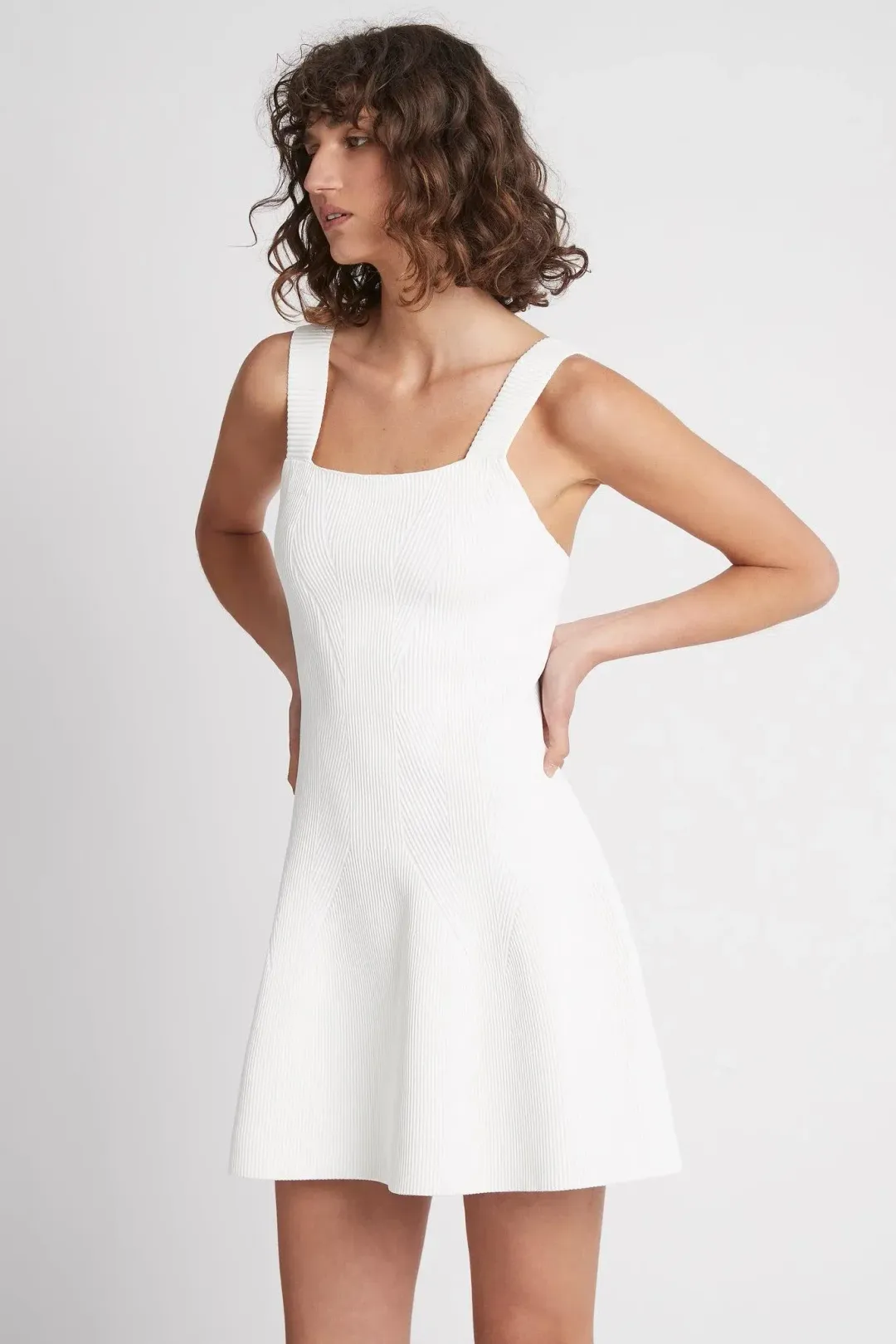 AJE Casa Mini Knit Dress Ivory Size 6  for rent on The Volte - main image