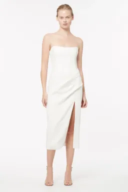 Manning Cartell Hit Predictor Strapless Midi Dress White Size 8 for rent on The Volte - image 1