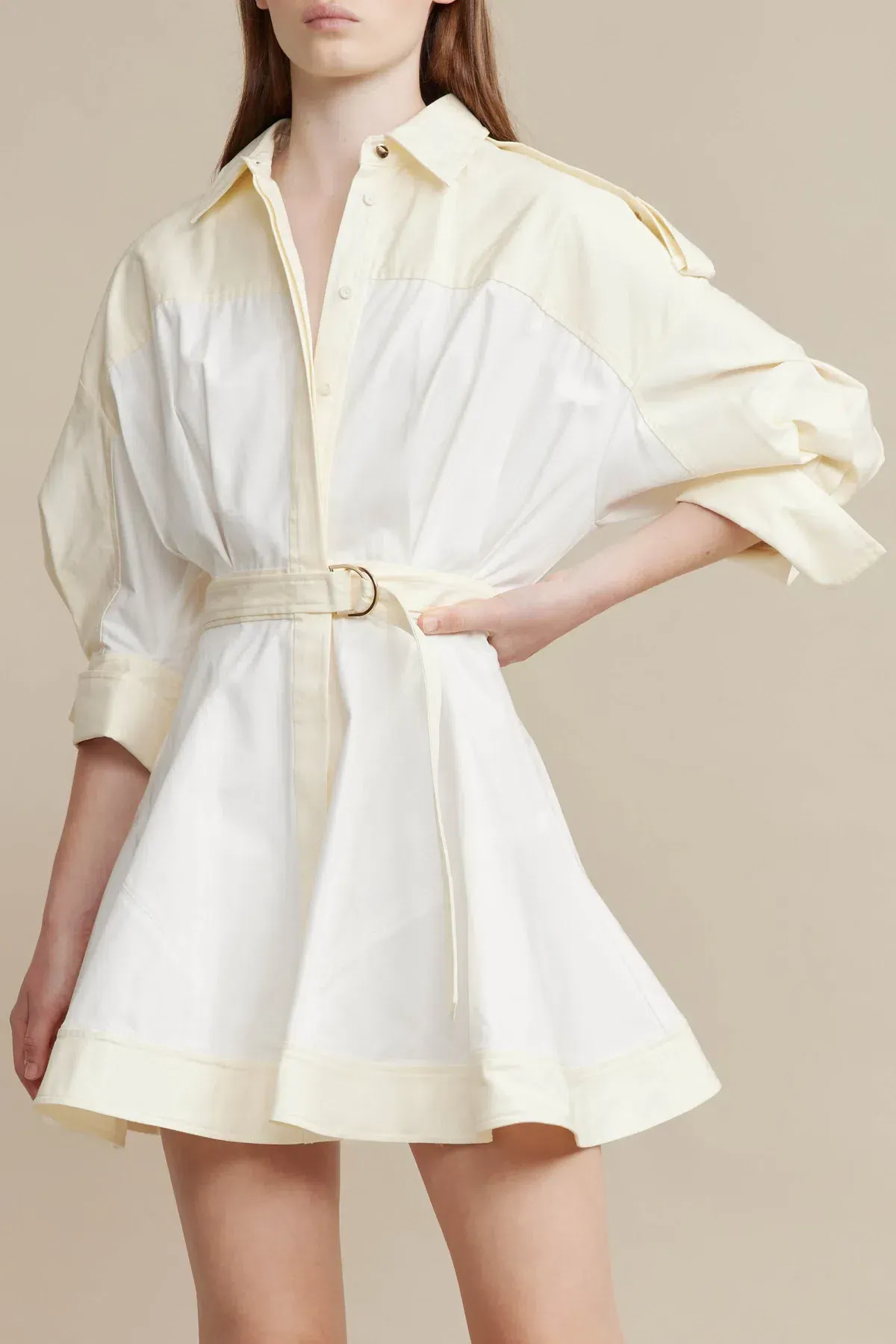 Acler Vienna Dress In Cannoli Cream Size 8 for rent on The Volte - main image