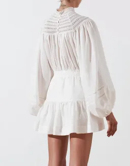 Shona Joy Lola High Neck Mini Dress White Size 8  for rent on The Volte - image 3