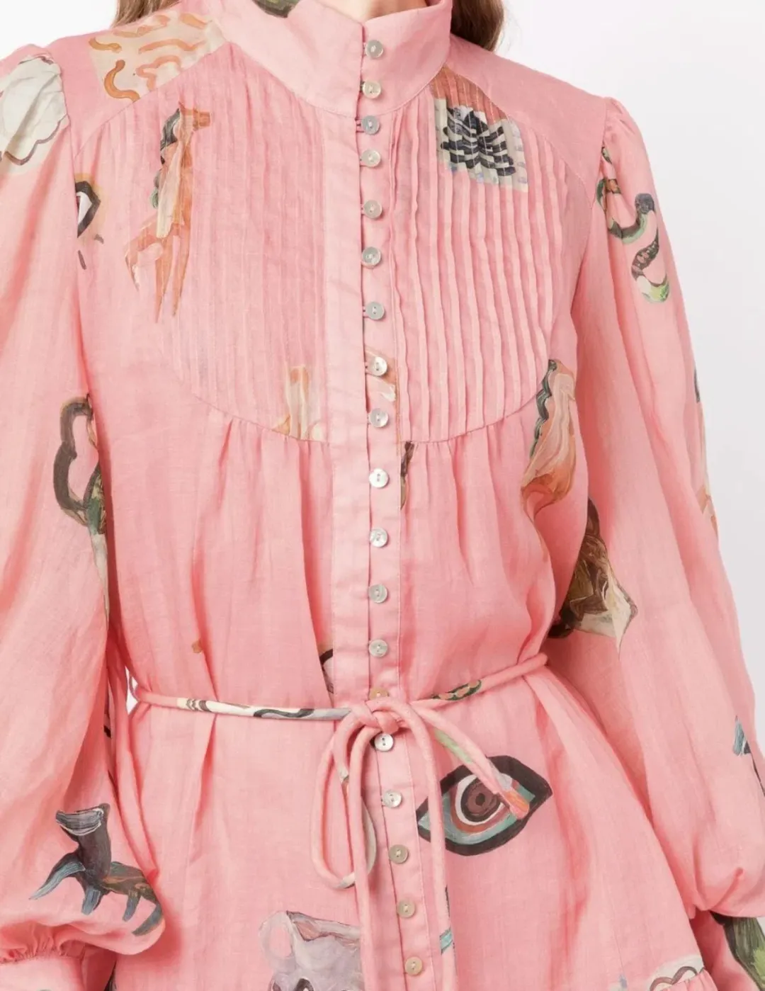 Alemais Cleo Smock Mini Dress in Pink Size 6  for rent on The Volte - main image