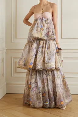 Zimmermann Candescent Parakeets Gown Print Size 2 for rent on The Volte - image 1