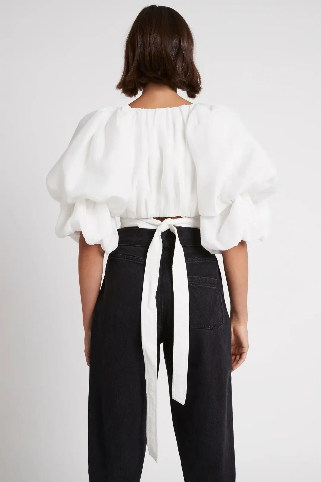 Aje Impression Cropped Tie Top White Size 8 for rent on The Volte - main image