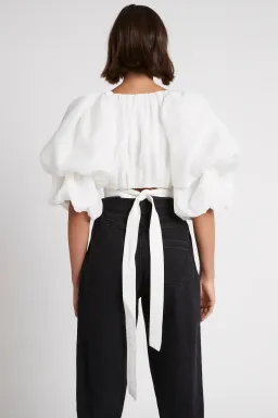 Aje Impression Cropped Tie Top White Size 8 for rent on The Volte - image 4