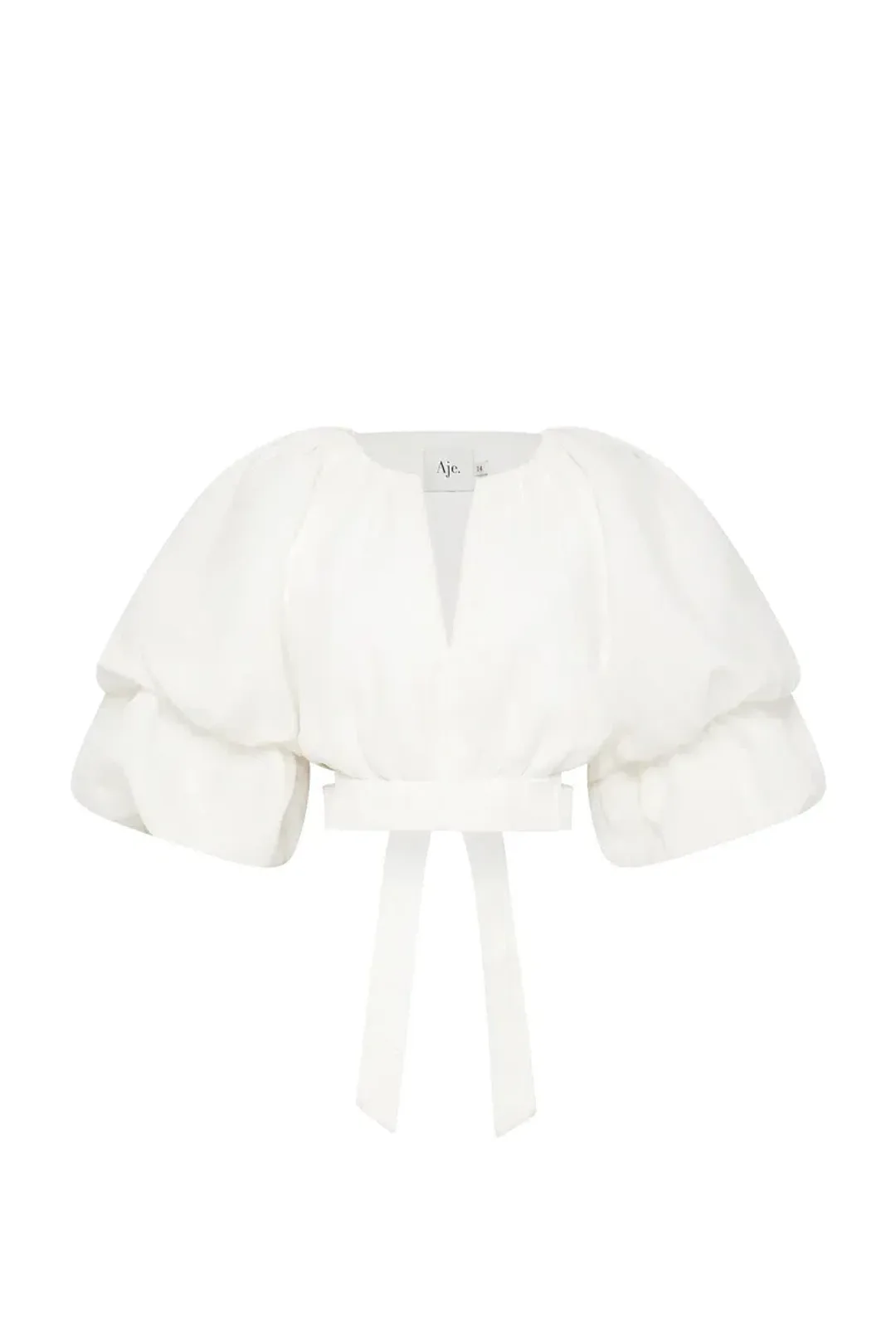 Aje Impression Cropped Tie Top White Size 8 for rent on The Volte - main image