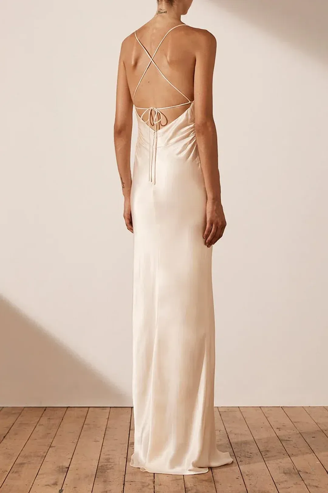 Shona Joy La Lune Lace Back Maxi Dress Cream Size 6 for rent on The Volte - main image