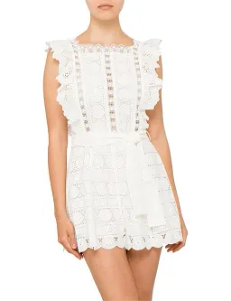 Zimmermann Kali Daisy Playsuit Ivory Size 0 / AU 8 for rent on The Volte - image 2