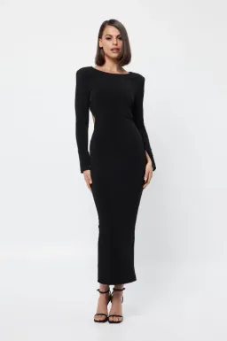 Mossman The Houston Midi Dress Black Size 14 for rent on The Volte - image 1