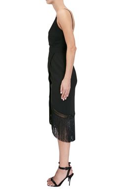 NICHOLAS - Fringe Crepe Wrap Cami Dress for rent on The Volte - image 2