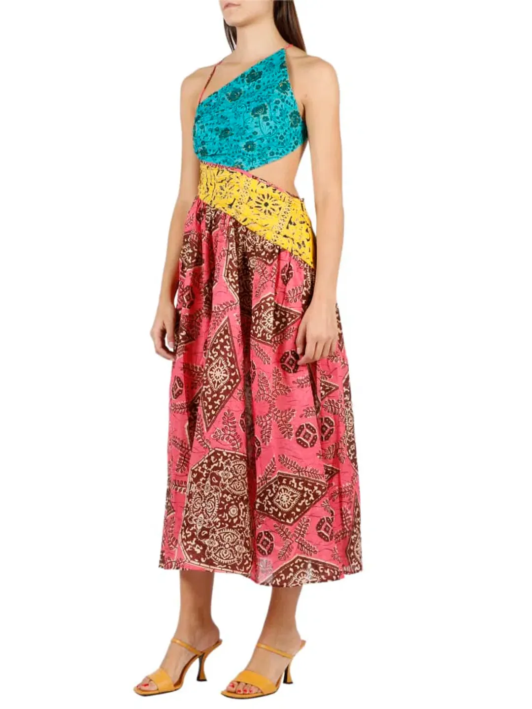 Zimmermann Lulu Asymmetric Ruched Dress Spliced Size 0P / Au 6 for rent on The Volte - main image