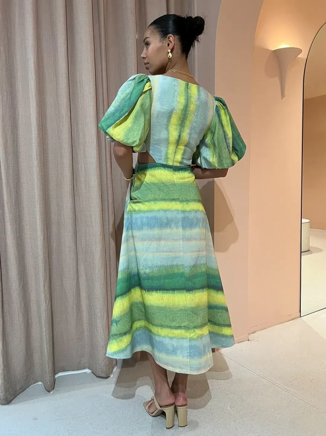 Acler Temple Dress in Impressionist Stripe Size 10 for rent on The Volte - main image