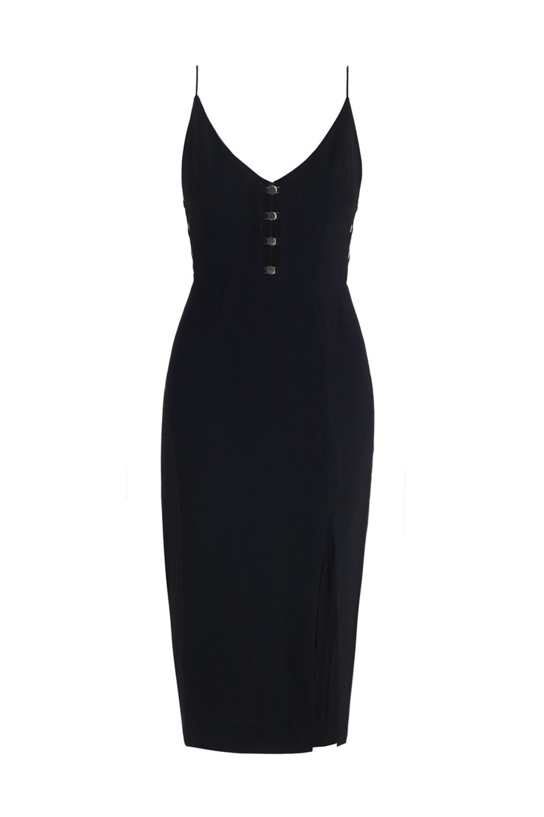 Zimmermann Crepe Link Midi Dress Black Size 6 for rent on The Volte - main image