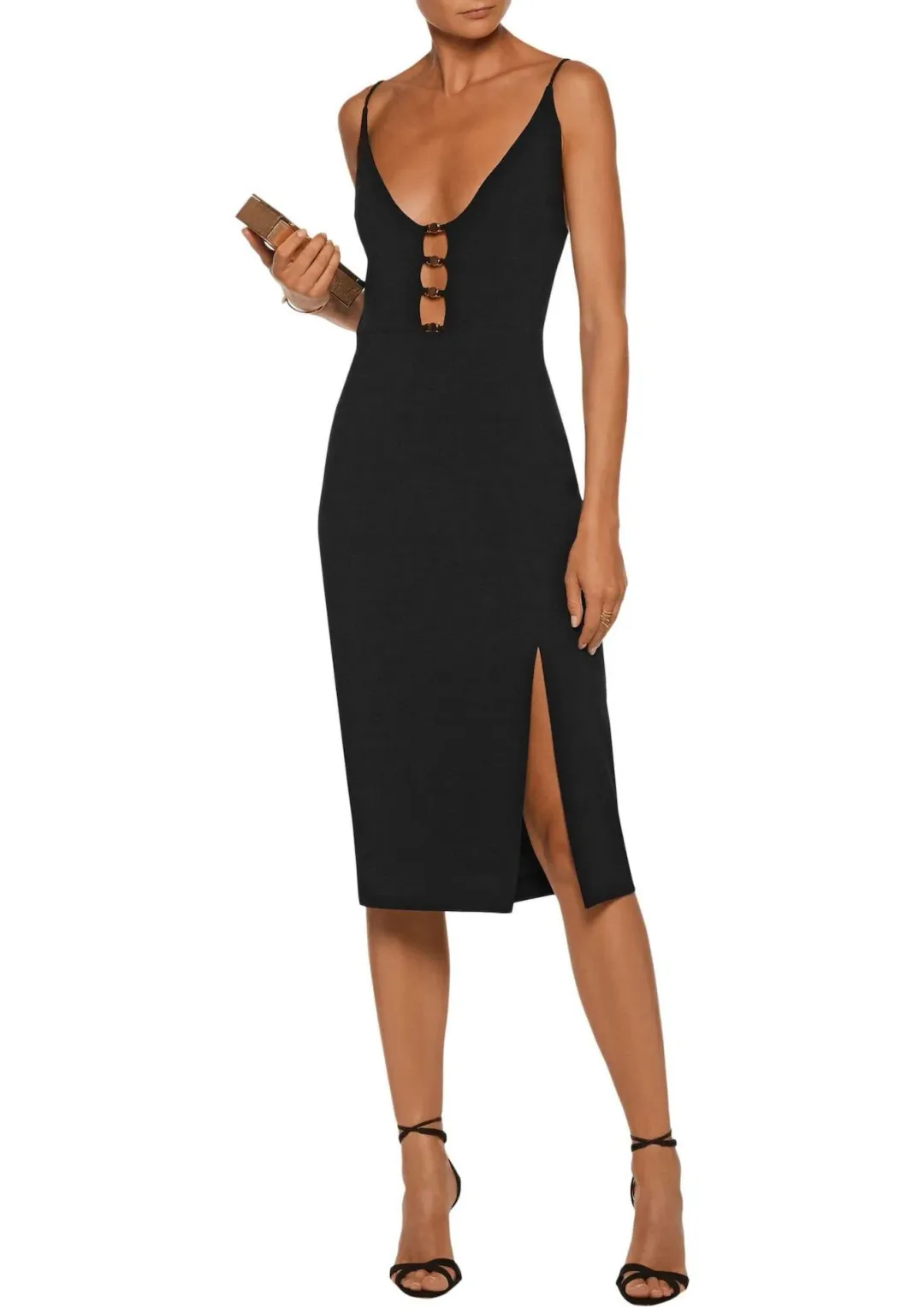 Zimmermann Crepe Link Midi Dress Black Size 6 for rent on The Volte - main image