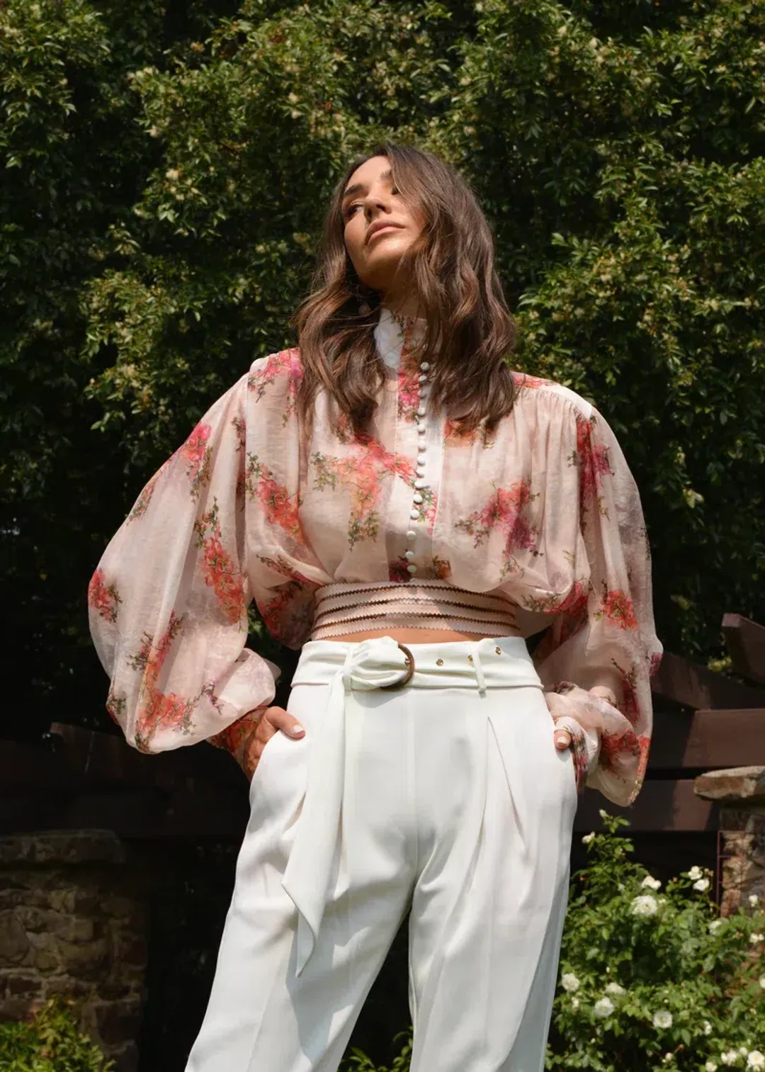 Mackenzie Mode Shooting Stars Blouse Pink Floral Size 8 for rent on The Volte - main image