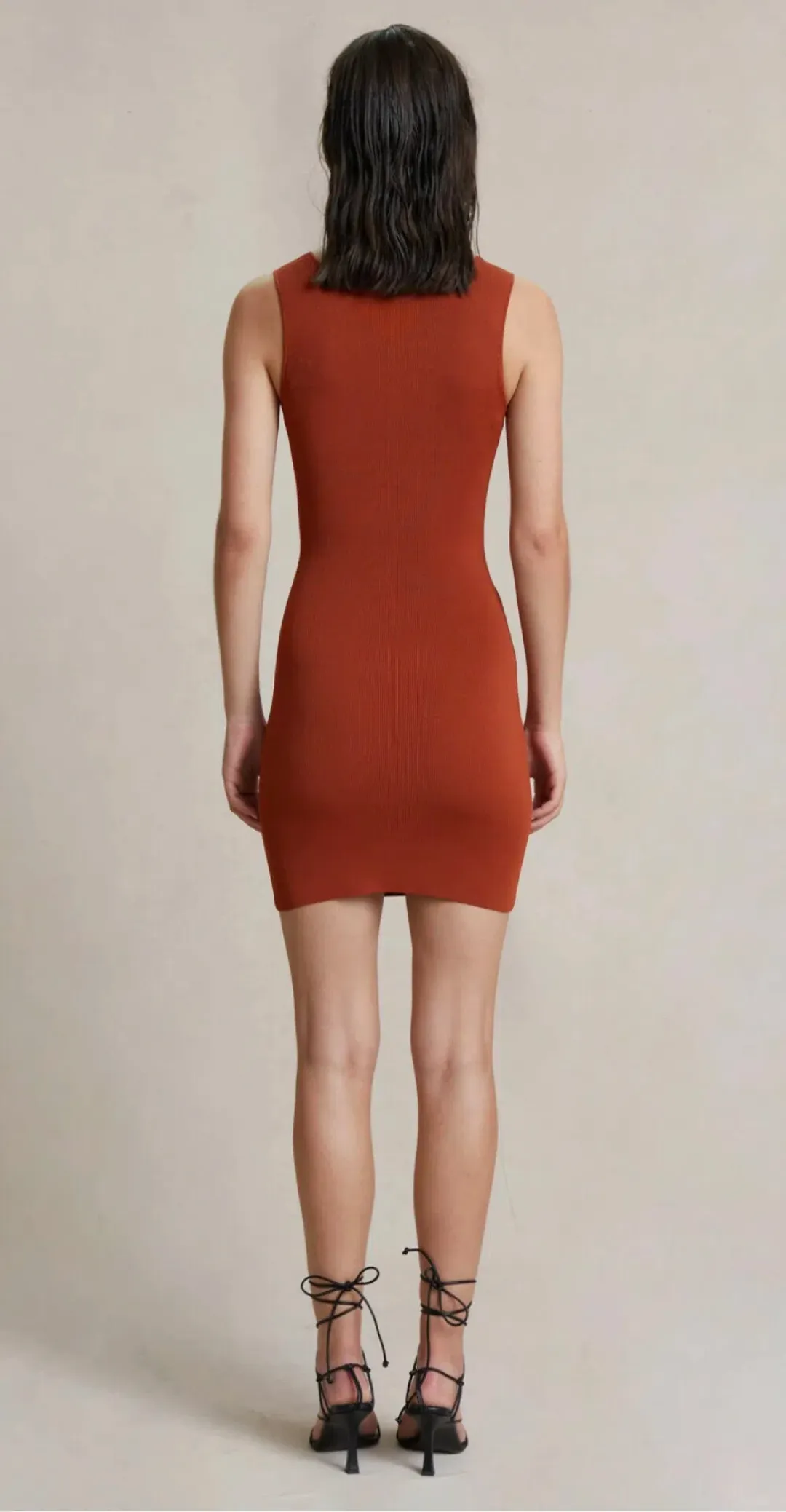 Bec & Bridge Brick Sorbet Summer Knit Mini Dress Brick Size 12 for rent on The Volte - main image