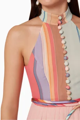 Zimmermann Pleated Picnic Dress Rainbow Stripe Size 1 / Au 10 for rent on The Volte - image 2