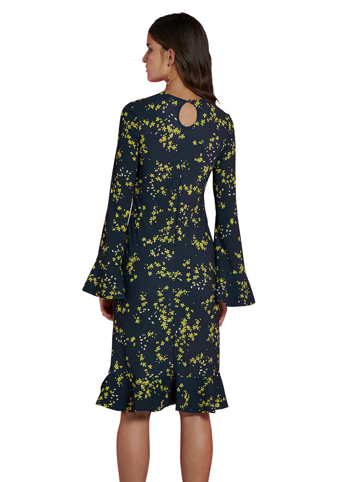 By Johnny Black Daisy Frill Sleeve Slip Dress Size 10 for rent on The Volte - main image