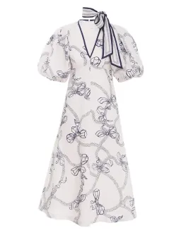 Zimmermann Day Midi Dress Navy Bows Size 0 / AU 8 for rent on The Volte - image 3