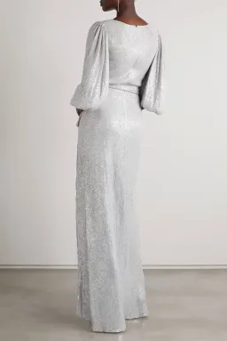 Jenny Packham James Bond Crystal Embellished Crepe De Chine Gown Sequin Size UK6/US2 for rent on The Volte - image 3