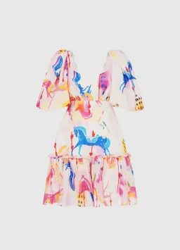 Leo Lin The Carousel Mini Dress Print Size 8 for rent on The Volte - image 2