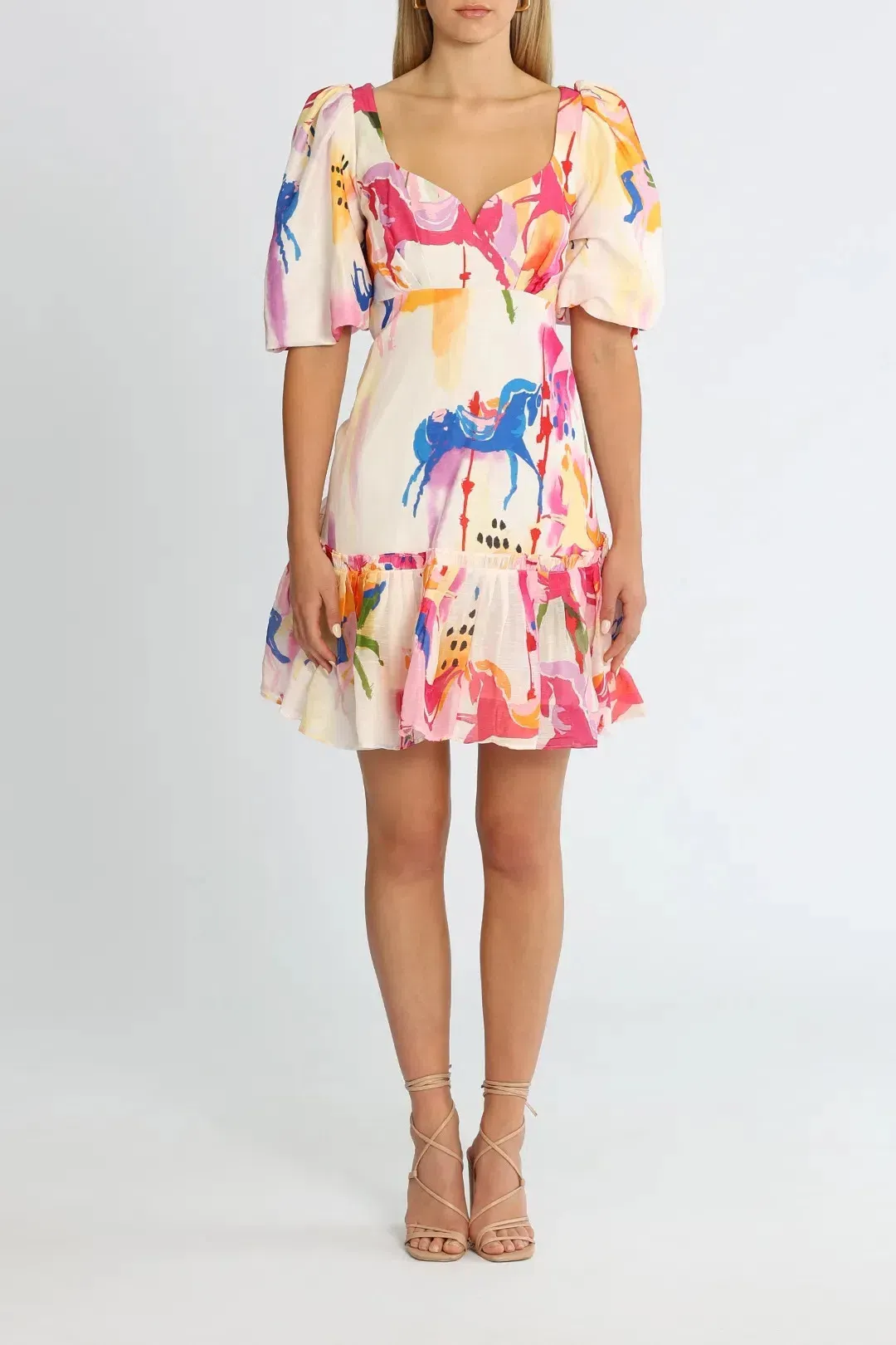 Leo Lin The Carousel Mini Dress Print Size 8 for rent on The Volte - main image