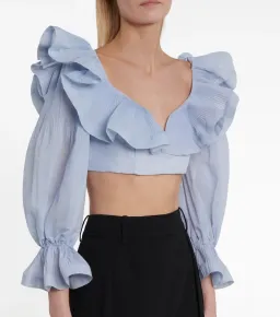 Zimmermann The Lovestruck Cropped Bodice Periwinkle Size 3  for rent on The Volte - image 1