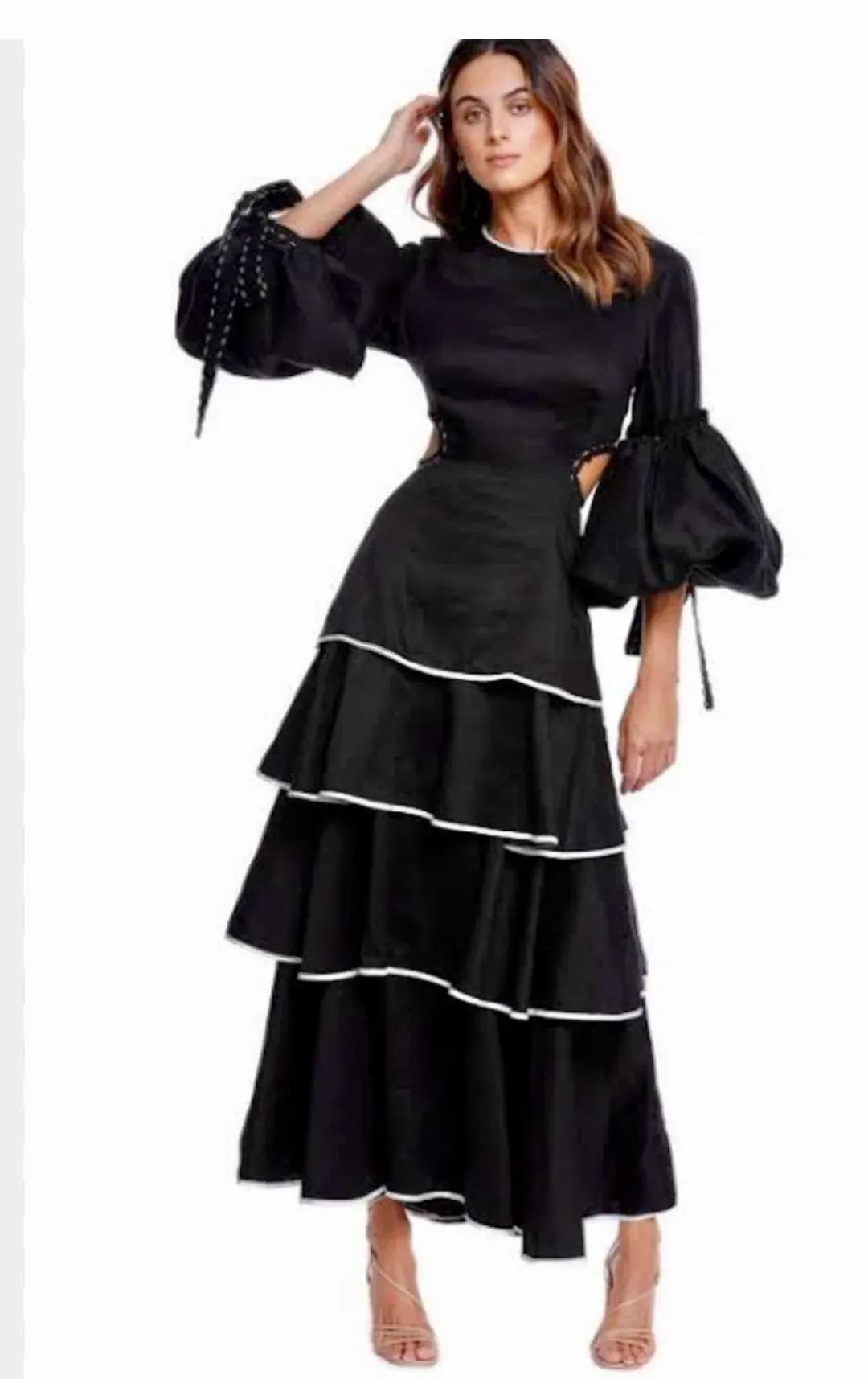 Aje Gracious Cut Out Dress Black Size 14 for rent on The Volte - main image