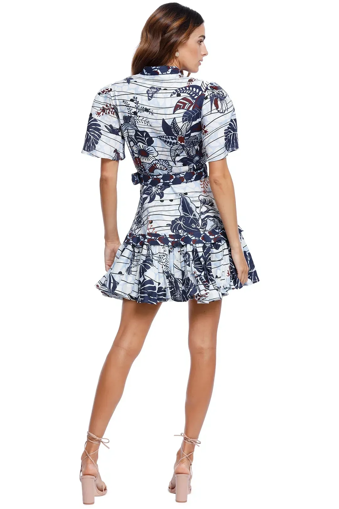 Leo Lin La Casa Linen Mini Dress Print Size 8 for rent on The Volte - main image