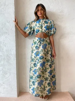 Sir the Label Celia Puff Sleeve Maxi Dress Marguerite Floral Print AU10 for rent on The Volte - image 1