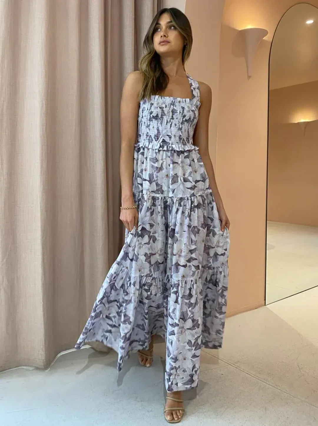 Bec & Bridge Gardenia Cotton Maxi Dress Print Size 12 for rent on The Volte - main image