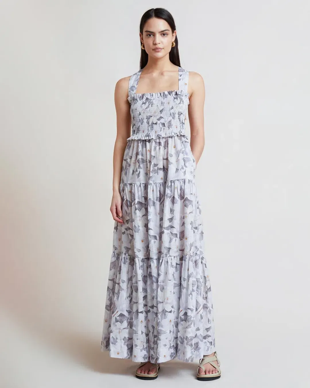 Bec & Bridge Gardenia Cotton Maxi Dress Print Size 12 for rent on The Volte - main image