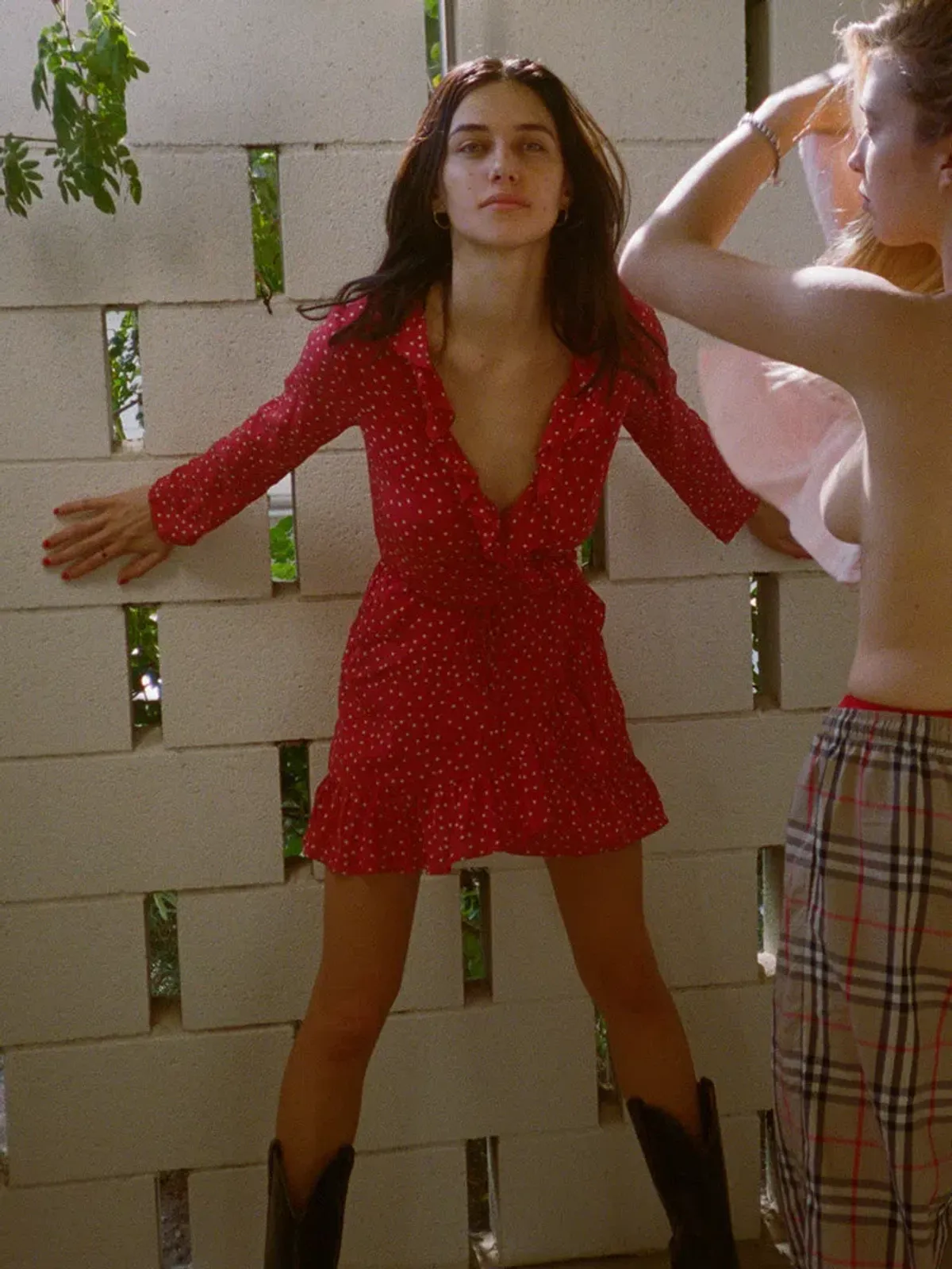 REALISATION PAR Alexandra Silk Wrap Dress Red Star Size M  for rent on The Volte - main image