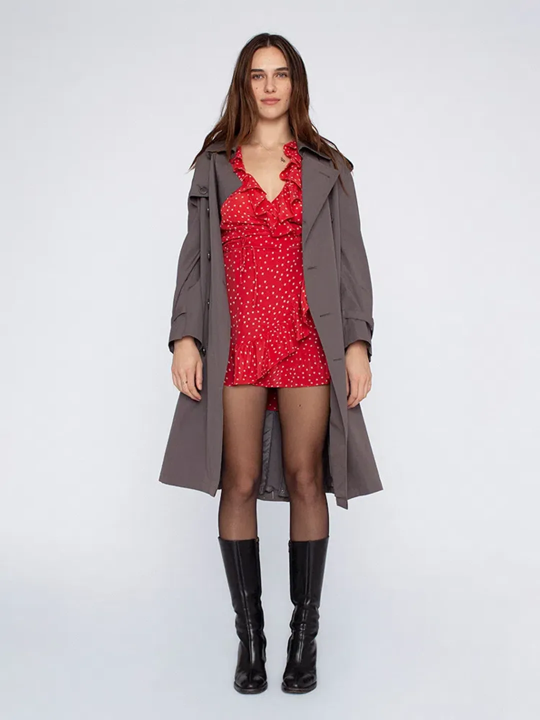 REALISATION PAR Alexandra Silk Wrap Dress Red Star Size M  for rent on The Volte - main image