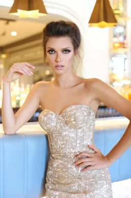 Elle Zeitoune Jayce Midi Dress Gold Size 10 for rent on The Volte - image 3