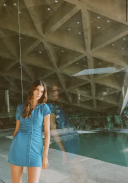 With Jean Alexa Dress Electra Blue Size 4 for rent on The Volte - image 2