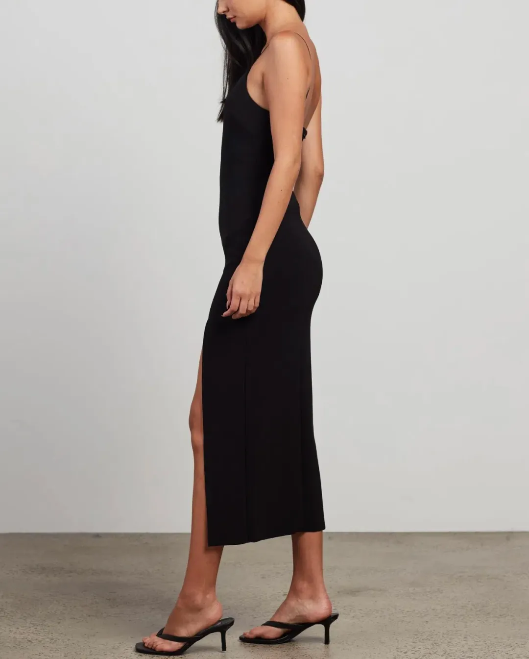 Bec & Bridge Fleur Asymmetric Midi Dress Black Size 12 for rent on The Volte - main image