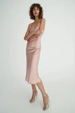 Hansen & Gretel Demi Silk Dress Pink Size L for rent on The Volte - image 3
