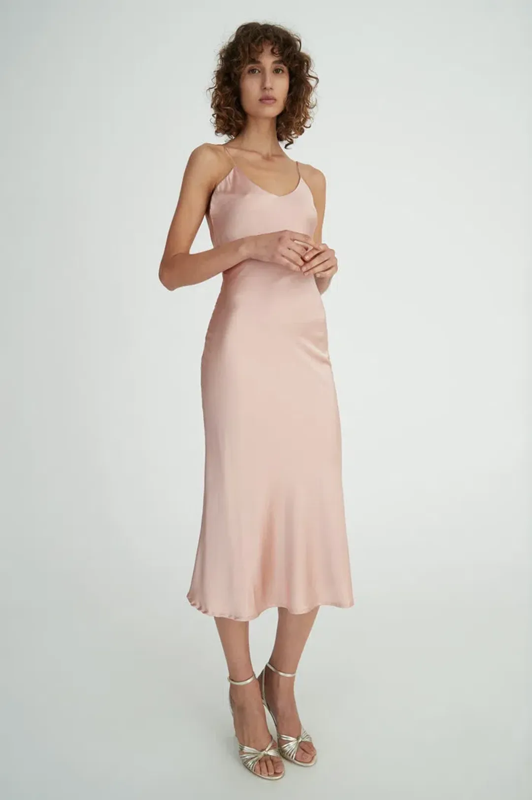 Hansen & Gretel Demi Silk Dress Pink Size L for rent on The Volte - main image