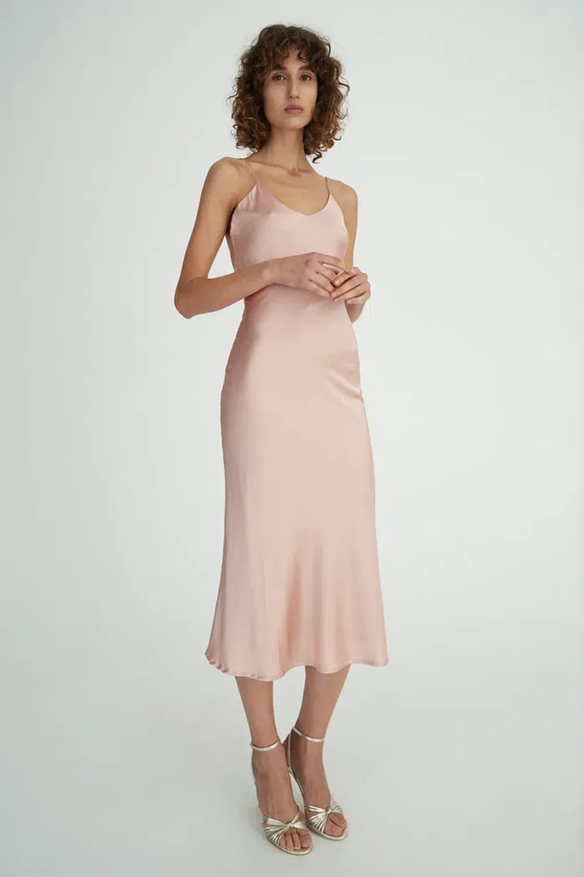 Hansen & Gretel Demi Silk Dress Pink Size L for rent on The Volte - main image
