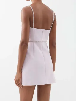 Self Portrait Chiffon And Crepe Mini Dress Pink Size M / AU 10 for rent on The Volte - image 3