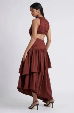 Aje Calitene Cut Out Dress Rust Size 6 for rent on The Volte - image 3
