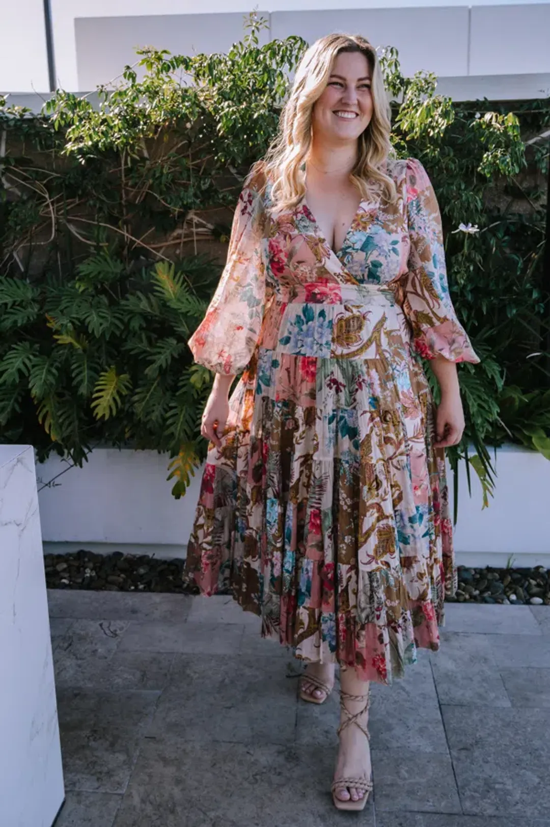 Zimmermann Cassia Tiered Floral Print Midi Dress Size 16 for rent on The Volte - main image