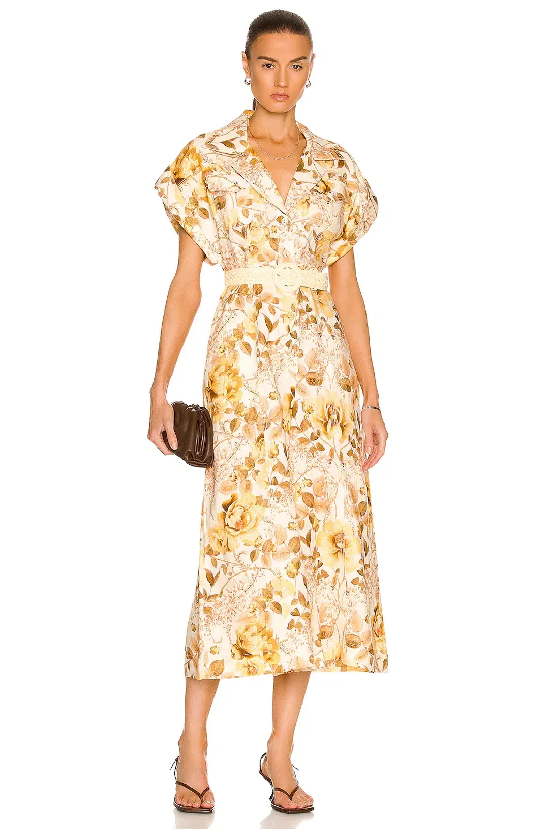 Zimmermann Rosa Roll Cuff Jumpsuit Print Size 16 for rent on The Volte - main image