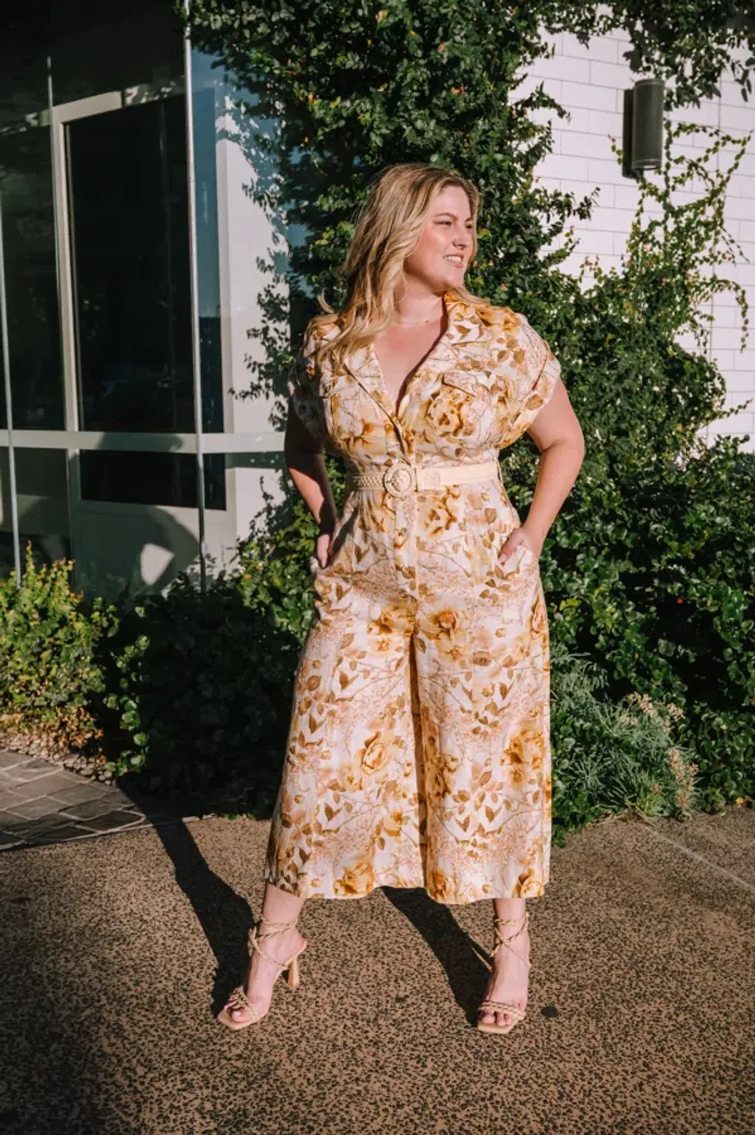 Zimmermann Rosa Roll Cuff Jumpsuit Print Size 16 for rent on The Volte - main image