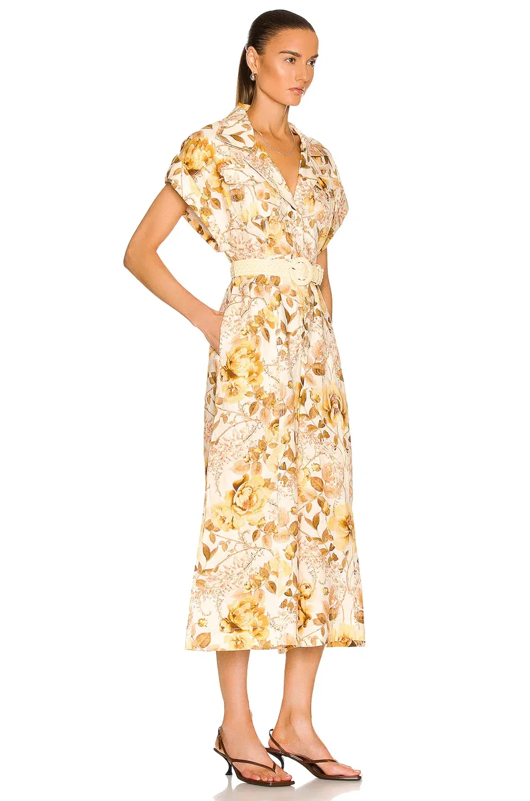 Zimmermann Rosa Roll Cuff Jumpsuit Print Size 16 for rent on The Volte - main image