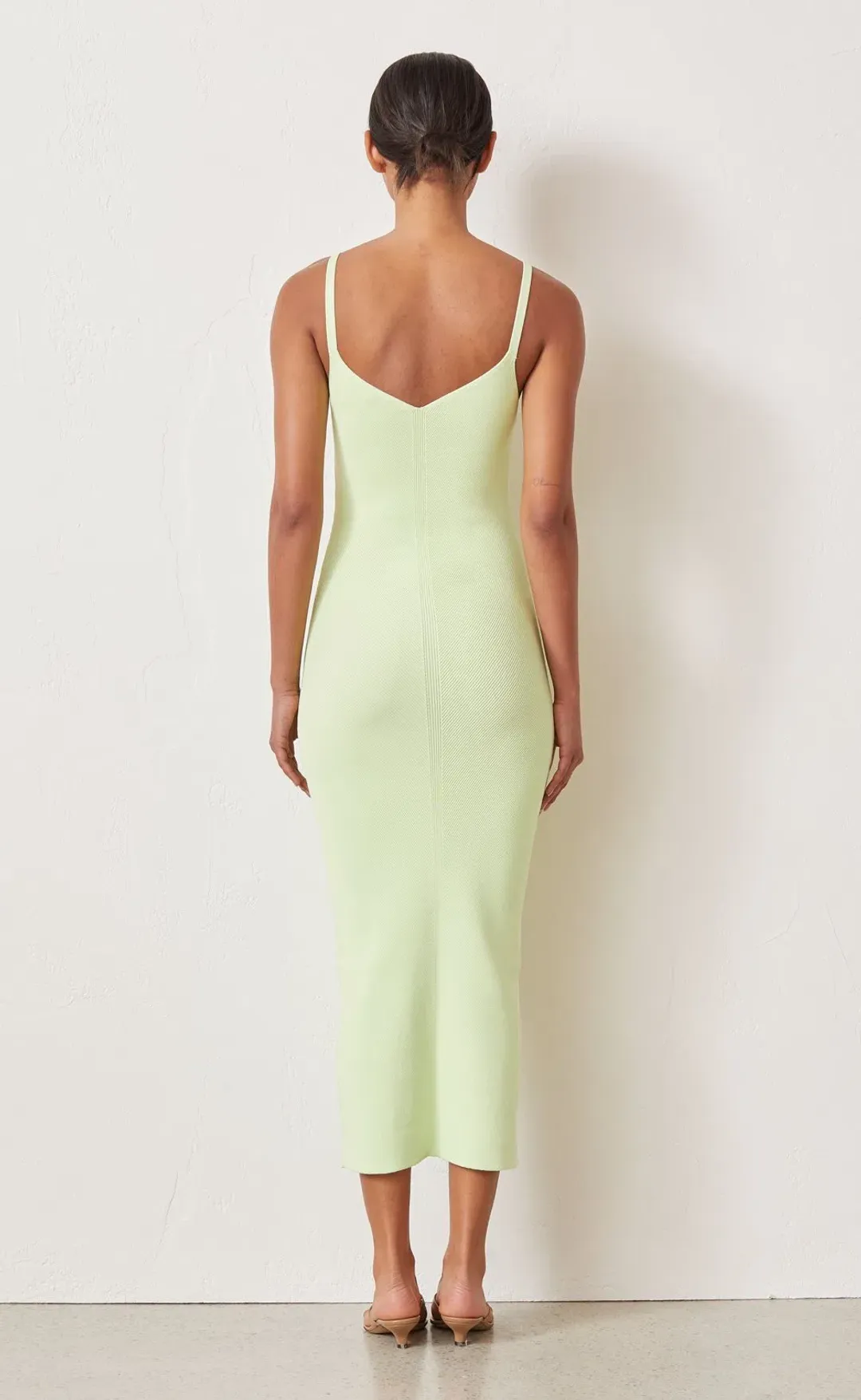 Bec & Bridge Citrus Club Knit Midi Dress Green Size 6 for rent on The Volte - main image