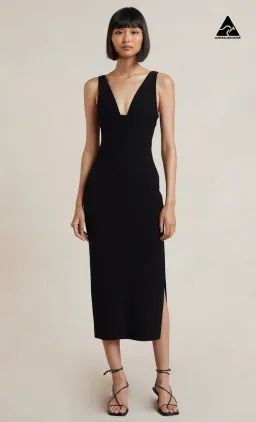 Bec & Bridge Iris Midi Dress in Black Size 14 for rent on The Volte - image 1