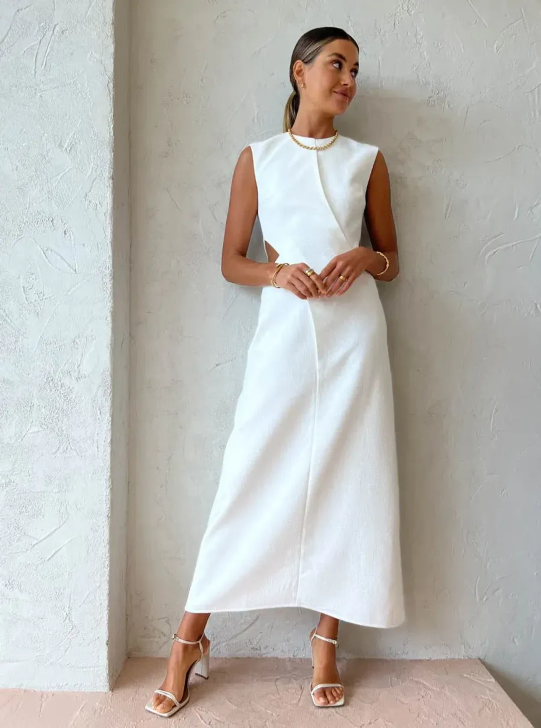 Camilla & Marc Hoxton Sleeveless Dress in Cream Size 6 for rent on The Volte - main image